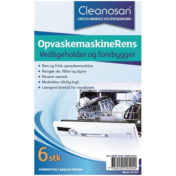 Cleanosan maskinrens til opvaskemaskine, 6 stk
