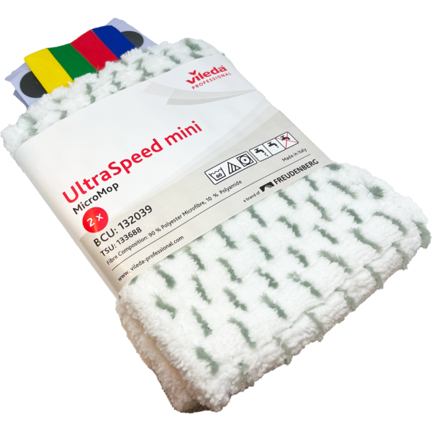 Vileda UltraSpeed Mini mikrofibermopper, 30 cm, fugt- og vdmoppe, 2 stk.