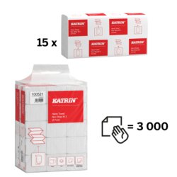 Katrin Z-fold h�ndkl�deark 2-lag nyfiber, 3000 ark (milj�m�rket)