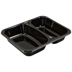 Plastboks C-PET sort 2-rum 178x227x4,3mm 360stk