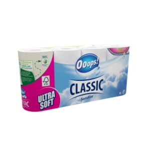 Ooops! Classic Sensitive toiletpapir 3-lag hvid