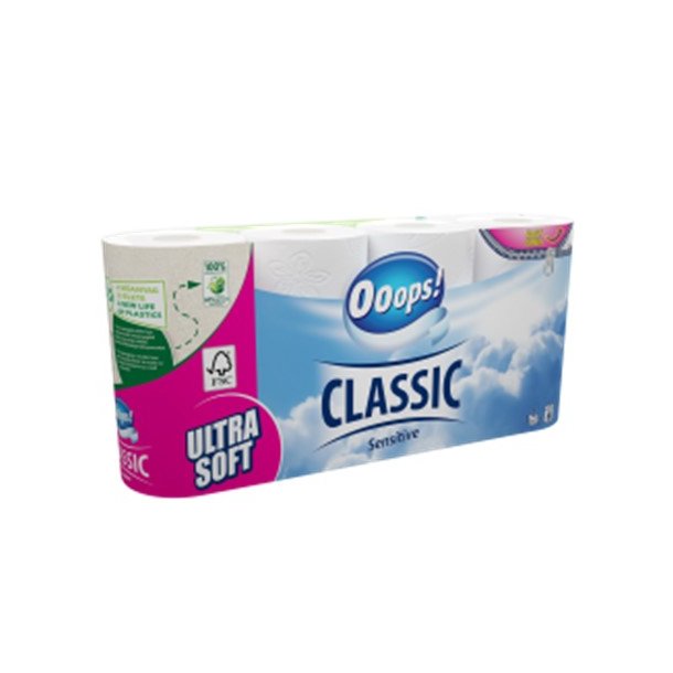 Ooops! Classic Sensitive toiletpapir 3-lag hvid
