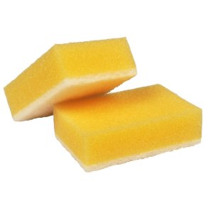 Skuresvamp, gul med hvid s�l, 10stk