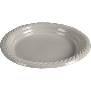 Flergangstallerken lysegr� PP � 23cm, Frokost