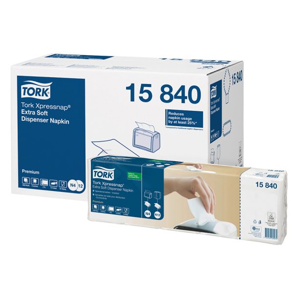 Tork Xpressnap Extra Soft Dispenserserviet, N4, 2-lag