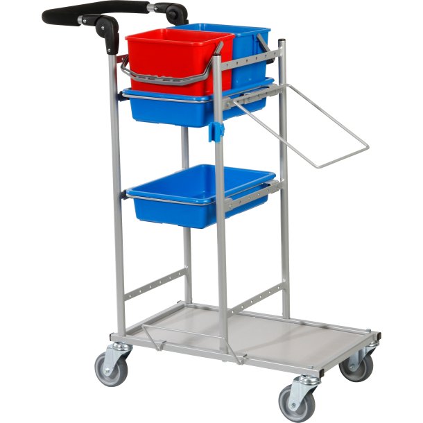 Tina Trolleys Ergo kompact, 2 spandsrengringsvogn med affaldsstativ