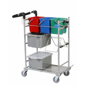 Tina Trolleys Ergo Super kompact, rengringsvogn, Model 8, med 3 spande
