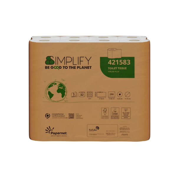 Papernet, Superior Toiletpapir, 32rl, 3-lag, Hvid Nyfiber 