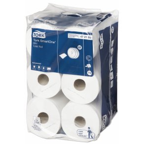 Tork T9 SmartOne, 472193, toiletpapir, 12 x 620 ark. 2-lags, hvid og bldt