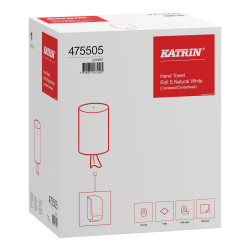 Katrin S, 475505, centerfeed aft�rringsrulle, 12 x 100 m, 1-lag, hvid