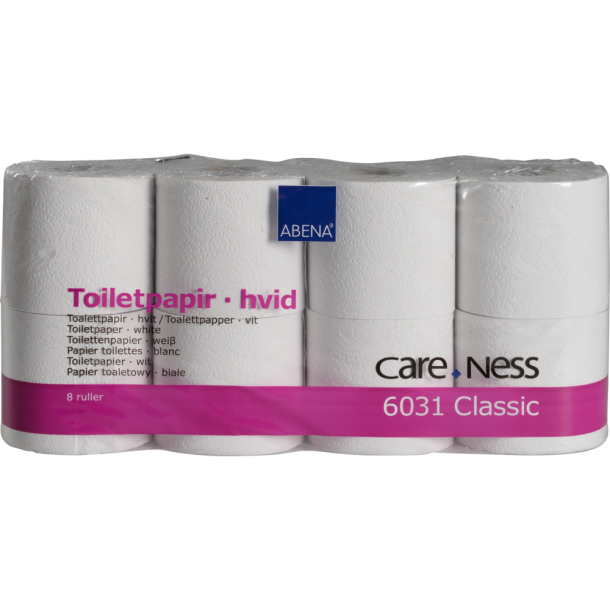 Care-Ness Toiletpapir, 2-lags, 50 m, hvid, Genbrugsfiber