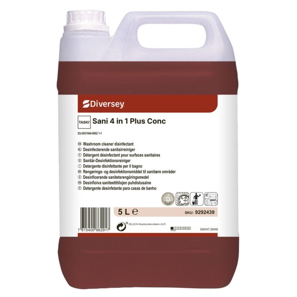 TASKI Sani 4 in 1 Plus Conc, 2 x 5 L � reng�rings- og desinfektionsmiddel