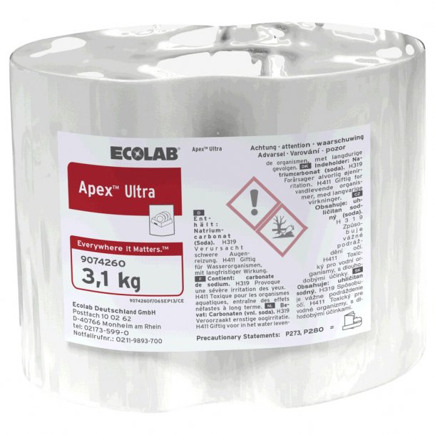 Ecolab Apex Ultra 3,1 kg med klor