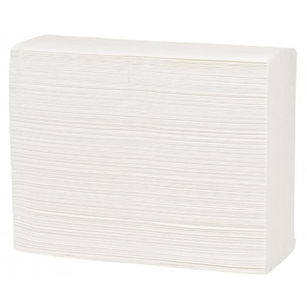 Hndkldeark, Z-fold, 4000ark, 2lag, Hvid Nyfiber