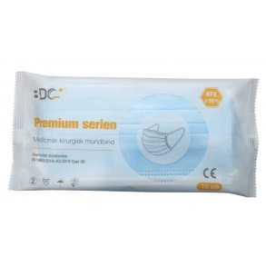 Mundbind bl, 3lag, 10 Stk, med elastikbnd, type llR, CE