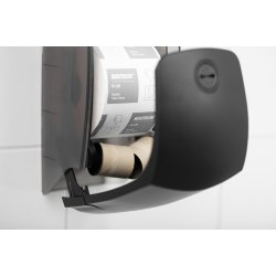 Katrin system dispenser til toiletpapir � plast, 2 ruller, sort/hvid