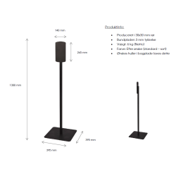 Gulvstander, sort, passer til 600ml pumpeflasker