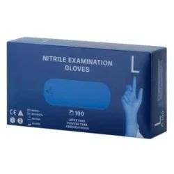Engangshandsker, Nitril, Pudderfri, bl, 100stk