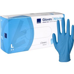 Engangshandsker, Abena, Protect, Nitril, Pudderfri, bl, 100stk