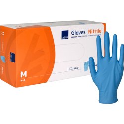 Engangshandsker, Abena, Protect, Nitril, Pudderfri, bl, 100stk