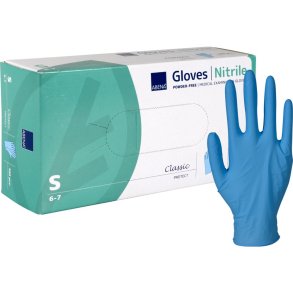 Engangshandsker, Abena, Protect, Nitril, Pudderfri, bl, 100stk