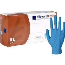 Engangshandsker, Abena, Protect, Nitril, Pudderfri, bl, 100stk