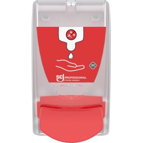 SCJ Professional dispenser med rd knap, manuel, 1000 ml