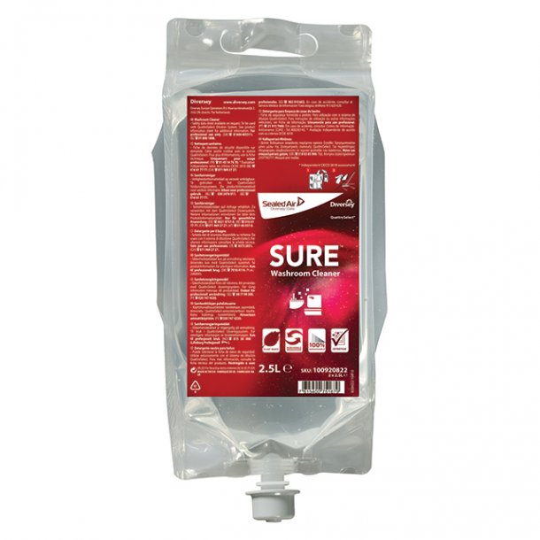 SURE Washroom Cleaner QS, 2x2,5ltr, Kalkfjerner og Sanitetsrengring