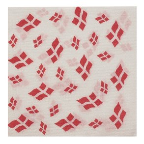 Serviet 33x33, 1/4 foldet, Dannebrog flag