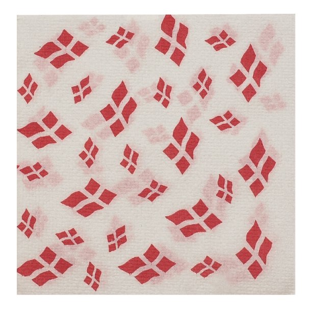 Serviet 33x33, 1/4 foldet, Dannebrog flag