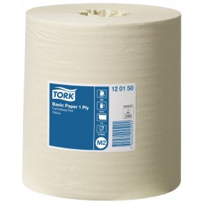 Tork Basic M2, 120150 aftrringspapir gul, 6 x 300 m  1-lags