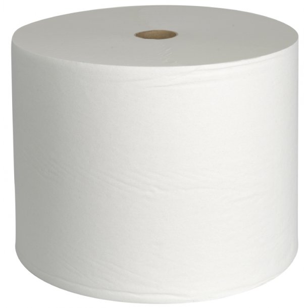 Vrkstedsrulle, hvid, 1lag, 25cm x 1000meter,  genbrug 