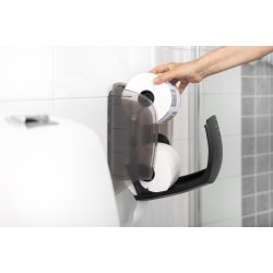 Katrin system dispenser til toiletpapir � plast, 2 ruller, sort/hvid