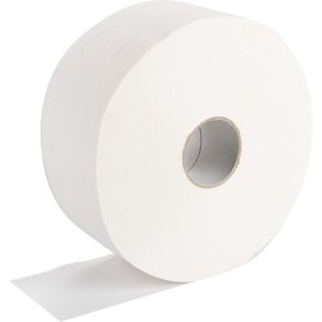 Midi jumborulle toiletpapir 2-lags 300m til dispenser, perforeret, hvid nyfiber