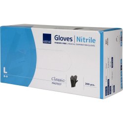 Sort pudderfri nitrilhandske ABENA Classic Protect 200 stk str. L