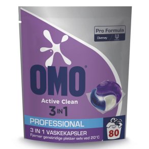 Omo Pro Formula Active Clean 3in1 vaskekapsler 4 x 80 stk