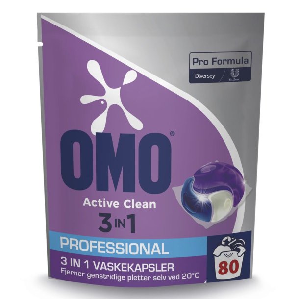 Omo Pro Formula Active Clean 3in1 vaskekapsler 4 x 80 stk